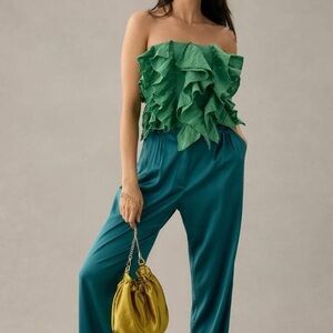 Anthropologie Strapless Ruffle Top | Size S